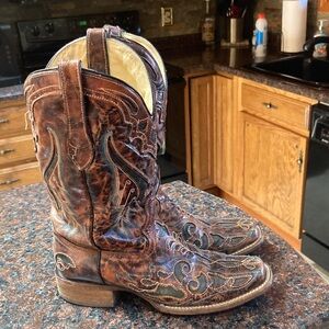 NWO’T’s  - Women’s Corral - Size 9 - Vintage - Inlay & embroidery - Leather